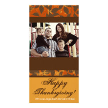 thanksgiving PHOTOCard de feuille de l'orange 4x8  Photocarte Customisée
