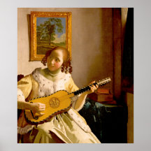The Guitar Player by Vermeer Print