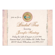Thé nuptiale minable vintage invitations