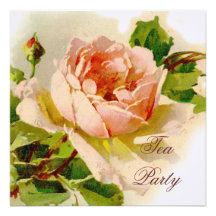 Thé victorien de rose de rose faire-parts