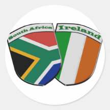Thème de drapeaux d'amitié de l'Afrique du Sud et  Autocollant Rond