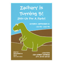 Thème de fête d'anniversaire de dinosaure invitations personnalisées