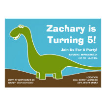Thème de fête d'anniversaire de dinosaure invitations