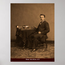 Thomas Edison vintage et phonographe Posters