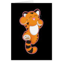 Tigre sautant cartes de vœux