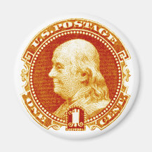 Timbre 1869 de Benjamin Franklin Magnets Pour Réfrigérateur