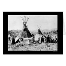 Tipis 1884 d'Indien et de peau de Shoshoni Cartes De Vœux