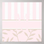 Toile d'art rose de mur de monogramme posters