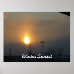 Toile de coucher du soleil d'hiver poster