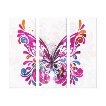 Toile décorative de papillon de bijou