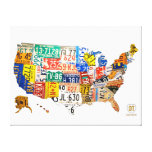 Toile enveloppée par carte de plaque minéralogique