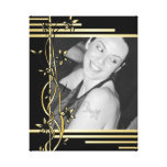 Toile enveloppée par portrait floral d'or noir de  impressions sur toile