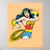 Torsion de femme de merveille avec les manchettes  poster