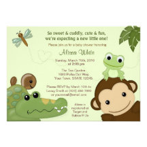 Tortue de grenouille de singe d'invitation de baby