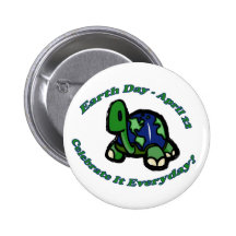 Tortue de jour de la terre badge avec épingle