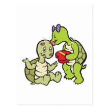 tortues mignonnes de valentines cartes postales