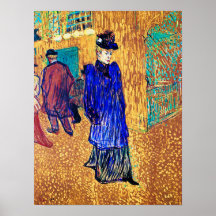 Toulouse Lautrec : Jane Avril laisse le Moulin R. Posters
