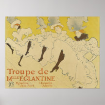 Toulouse Lautrec- La Troupe DE Mej. Eglantine 1895 Afdruk
