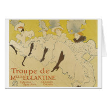 Toulouse Lautrec- La Troupe de Mlle. Eglantine 189 Carte De Vœux