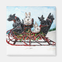 Tour de Sleigh de Scottie Magnets