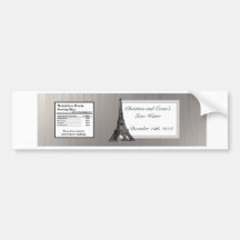 Tour Eiffel de noir d'étiquette de bouteille d'eau Autocollants Pour Voiture