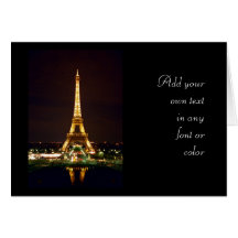 Tour Eiffel la nuit - couleur Carte