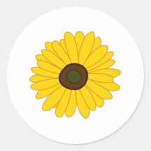 Tournesol Autocollants Ronds