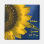 Tournesol sur le magnet bleu de mariage magnets pour réfrigérateur