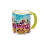 TOURNESOLS ET COQ NOIR TASSE