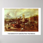 Tournoi à un château par Peter Paul Rubens Posters