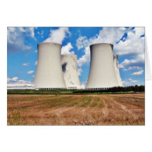 Tours de refroidissement d'une centrale nucléaire cartes de vœux