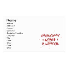 Tout le monde aime un avocat cartes de visite personnelles