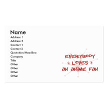 Tout le monde aime une fan d'Anime Modèle De Carte De Visite