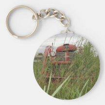 Tracteur rouge porte-clef