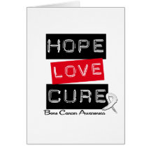 Traitement d'amour d'espoir de cancer de l'os cartes de vœux