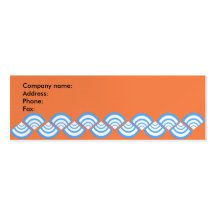 Tranches de turquoise sur l'orange carte de visite