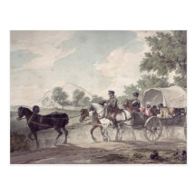 Transport belge de chariot enroulé du champ cartes postales