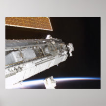 Travail d'astronautes sur la Station Spatiale Inte Poster