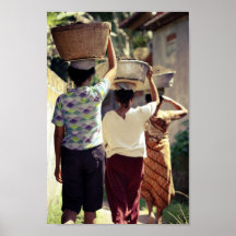 travail de femmes de Bali Indonésie Posters
