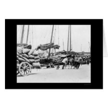 Travailleurs de dock à Hong Kong 1908 Cartes