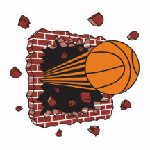 traverser le basket-ball de briques photo sculpture