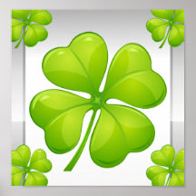 Trefles a quatre feuilles affiche