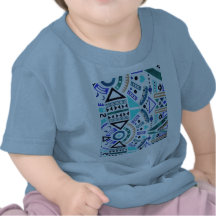 Trendy Abstract Blauwgroen StammenPatroon Girly T-shirts