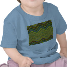 Trendy Bruine Gele Patroon van de Zigzag Girly Tshirt