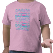 Trendy Roze Blauwgroen StammenPatroon Girly T Shirts
