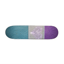 Trendy turkooise en paarse het leerdiamant van Gir Skateboard Deck