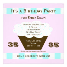 Trente-cinquième invitation de fête d'anniversaire
