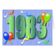 Trentième carte de l'anniversaire 1983 cartes