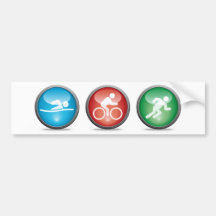 Triathlon Bumpersticker:  ZWEM, CYCLUS, LOOPPAS