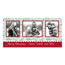 Trio avec du charme de carte photo d'ornements photocarte personnalisée